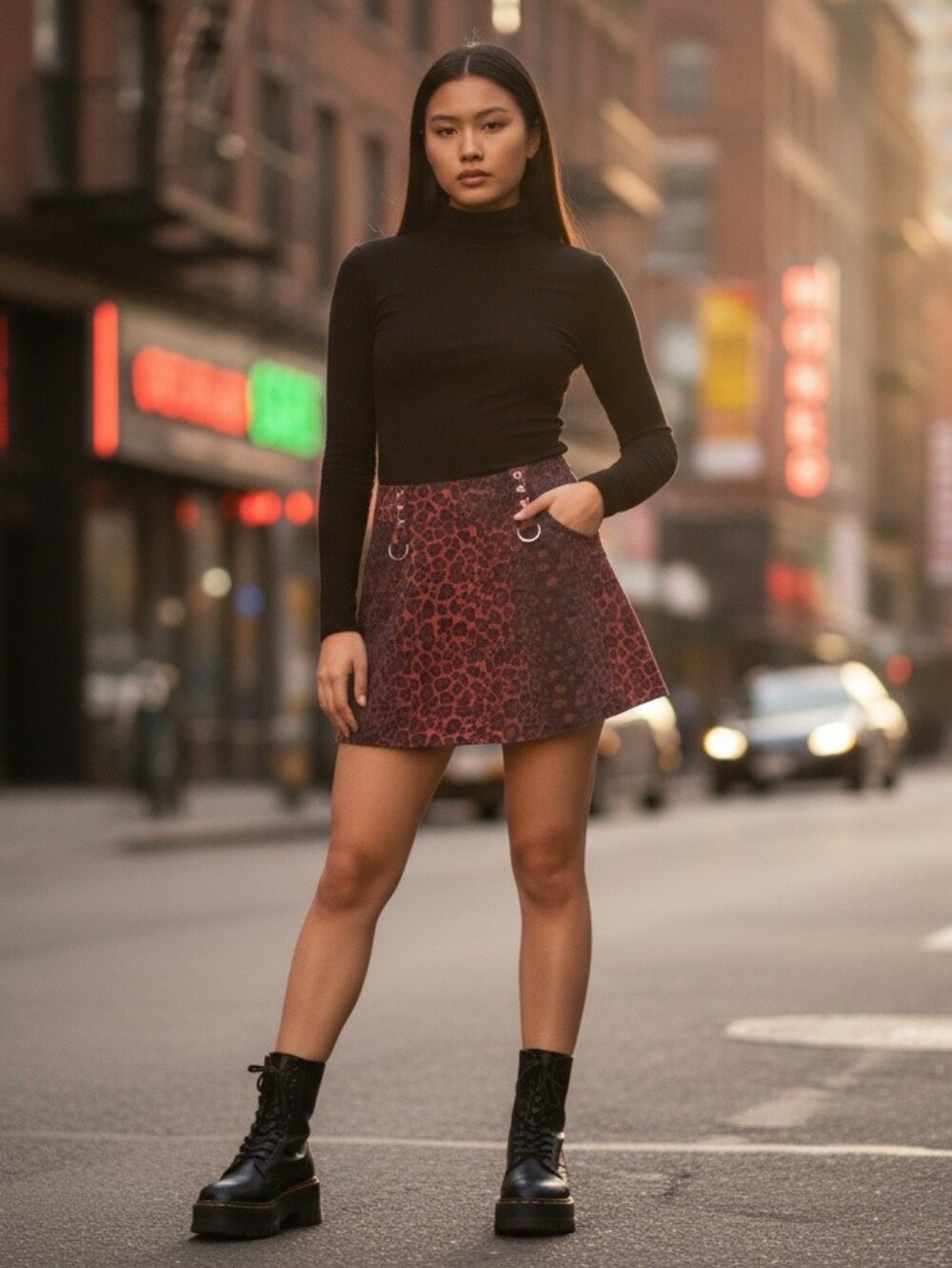 Romwe Animal Print Mini Skort Small - Picture 6 of 6